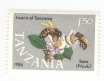 Sellos de Africa - Tanzania -  Insectos de Tanzania. Abejas