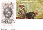 Stamps Europe - Spain -  500 Aniversario Nacimiento de Carlos V - HB en SPD