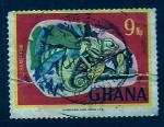 Stamps : Africa : Ghana :  CAMALEON