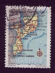Sellos del Mundo : Africa : Mozambique : Mapa Nacional