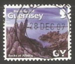 Stamps United Kingdom -  Guernsey  - rocks at albecq