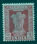 Stamps : Asia : India :  Columnas de Asoca