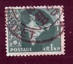 Stamps : Asia : India :  Mapa de la INDIA