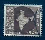 Stamps : Asia : India :  Mapa de la INDIA