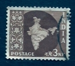 Stamps India -  Mapa de la INDIA