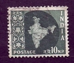 Stamps : Asia : India :  Mapa de la INDIA