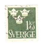Stamps : Europe : Sweden :  Tres Coronas