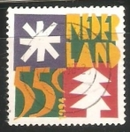 Stamps Netherlands -  navidad arboles y estrellas