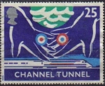 Stamps United Kingdom -  GRAN BRETAÑA 1995 1514 Sello Tunel Canal de la Mancha Conjunto con Francia Usado Great Britain
