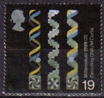 Stamps United Kingdom -  Gran Bretaña 1999 Scott1819 Sello Milenium Ciencia Decodificación del DNA M.CURTIS usado