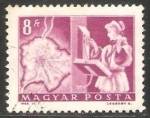 Stamps Hungary -  Mapa de Budapest y telefono automatico