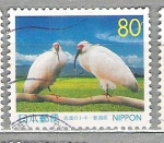 Sellos del Mundo : Asia : Jap�n : 1999 Prefectura. Niigata. C. Ibis japonés crestado.