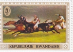 Sellos de Africa - Rwanda -  CARRERA DE CABALLOS
