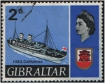 Stamps Gibraltar -  HMS Carmania
