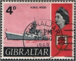 Sellos del Mundo : Europe : Gibraltar : HMS Hood