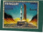 Stamps Paraguay -  Cohete Saturno Apolo