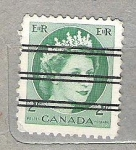 Stamps Canada -  1954 Isabel II. Papel normal, fluorescentes en 1962