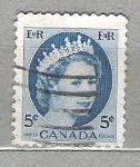 Sellos de America - Canad� -  1954 Isabel II. Papel normal, fluorescentes en 1962