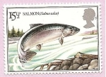 Stamps United Kingdom -  PECES - Salmón