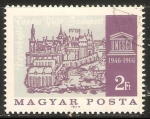 Stamps Hungary -  Old view of Buda and UNESCO emblem