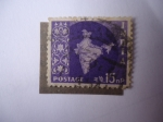 Stamps : Asia : India :  Mapa - S/India:310
