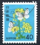 Stamps Japan -  JAPON_SCOTT 1416.02 FLOR DE COLZA, Y MARIPOSAS DE LA COL. $0,20