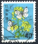 Stamps : Asia : Japan :  JAPON_SCOTT 1416.05 FLOR DE COLZA, Y MARIPOSAS DE LA COL. $0,20