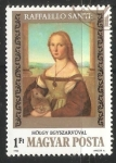 Stamps Hungary -  Mujer joven con unicornio
