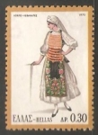 Stamps Greece -  Traje tipico femenino de Locris