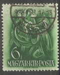 Stamps Hungary -  San Estevan ofreiendo la corona a la Virgen Maria