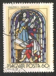Stamps Hungary -  Vidriera Estudiante escribiendo de Ferenc Sebestény 
