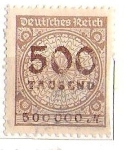 Sellos del Mundo : Europa : Alemania : 1923 Serie básica. Sobrecargados. Imperio Alemán.