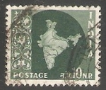 Stamps : Asia : India :  Mapa de la india