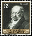 Stamps : Europe : Spain :  ESPAÑA SEGUNDO CENTENARIO Nº 1215 ** 80C VERDE NEGRUZCO GOYA