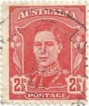 Stamps Australia -  JEFES DE ESTADO Y FAUNA AUSTRALIANA. REY JORGE VI, VALOR FACIAL 2½ p. YVERT AU 132