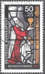 Stamps Germany -  Navidad 1977(Rey Kaspar - en la ventana de cristal de San Gereon en Colonia).