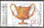 Stamps Germany -  Patrimonio arqueológico.Imperio Romano, la taza máscara de Hildesheim Fondo del Tesoro.
