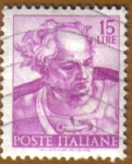 Stamps Italy -  MIGUEL ANGEL, su obra.