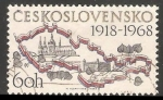Stamps Czechoslovakia -  Mapa de Checoslovaquia