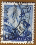 Stamps : Europe : Italy :  MIGUEL ANGEL, su obra.