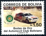 Stamps Bolivia -  BOLIVIA_SCOTT 781 50º ANIV. AUTOMOVIL CLUB BOLIVIANO. $0.85