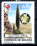Sellos de America - Bolivia -  BOLIVIA_SCOTT 786 FLOR DE PUYA RAYMONDI, & SEUL 88. $1.25