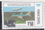 Stamps Tanzania -  40 ANIVERSARIO AVIACION INTERNACIONAL