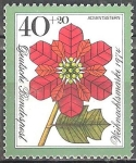 Stamps Germany -  sello de Navidad 1974.Estrella del advenimiento,Euphorbia pulcherrima.