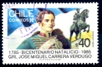 Sellos de America - Chile -  CHILE_SCOTT 696 GENERAL JOSE MIGUEL CARRERA VERDUGO. $0.55