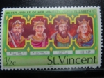 Sellos del Mundo : Europa : Reino_Unido : 1977 St Vincent 0.5c Silver Jubilee