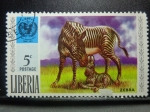 Stamps Liberia -  zebra unicef