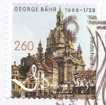 Sellos de Europa - Alemania -  Iglesia Ntra Sra de Dresde - George Bähr - Arquitecto 