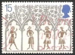Sellos de Europa - Reino Unido -  Campesinos del siglo XIV desde vitrales