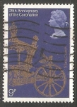 Stamps United Kingdom -  25 aniversario de la coronacion 